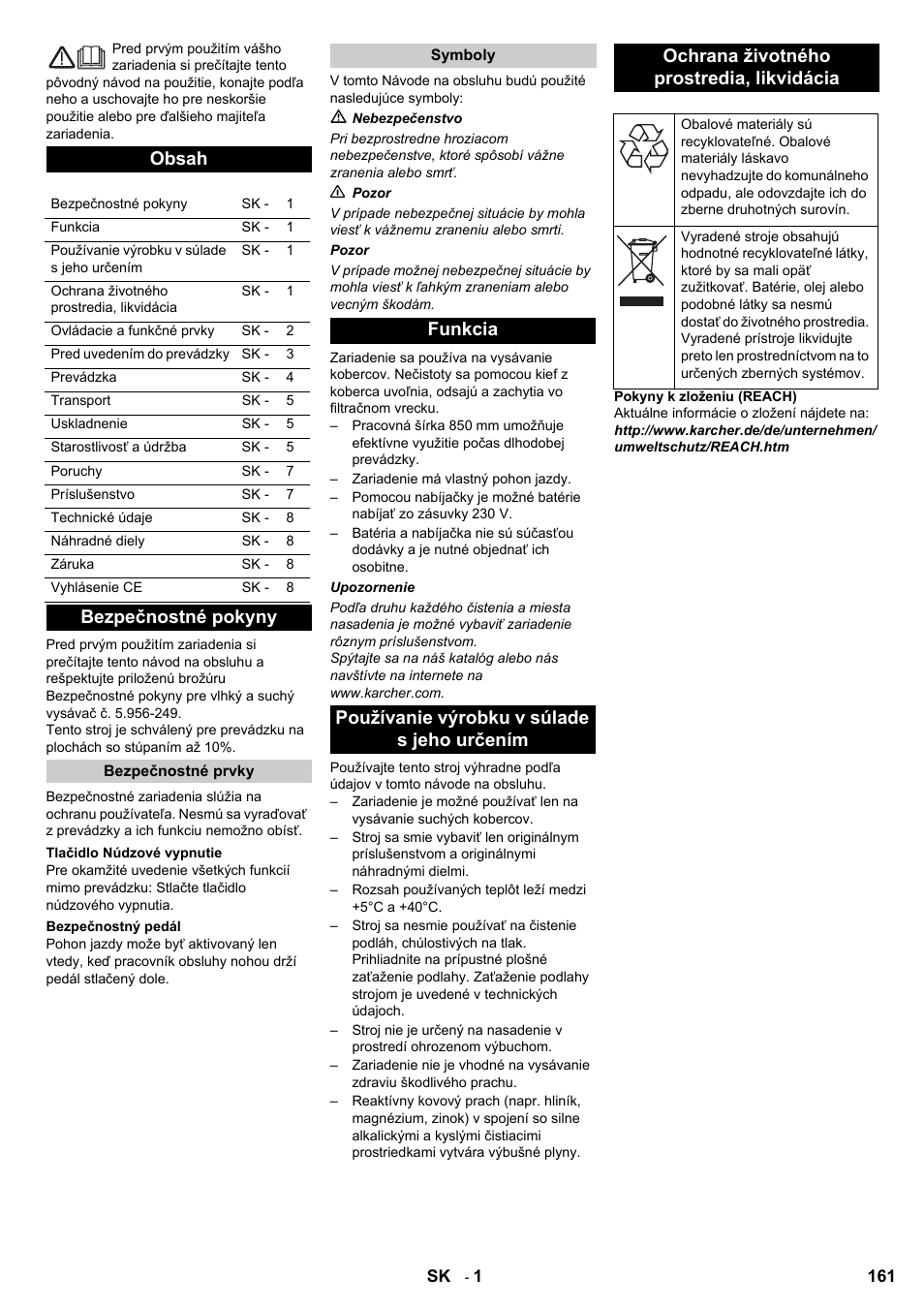 Karcher Aspiro-brosseur CV 85-2 RS User Manual | Page 161 / 228