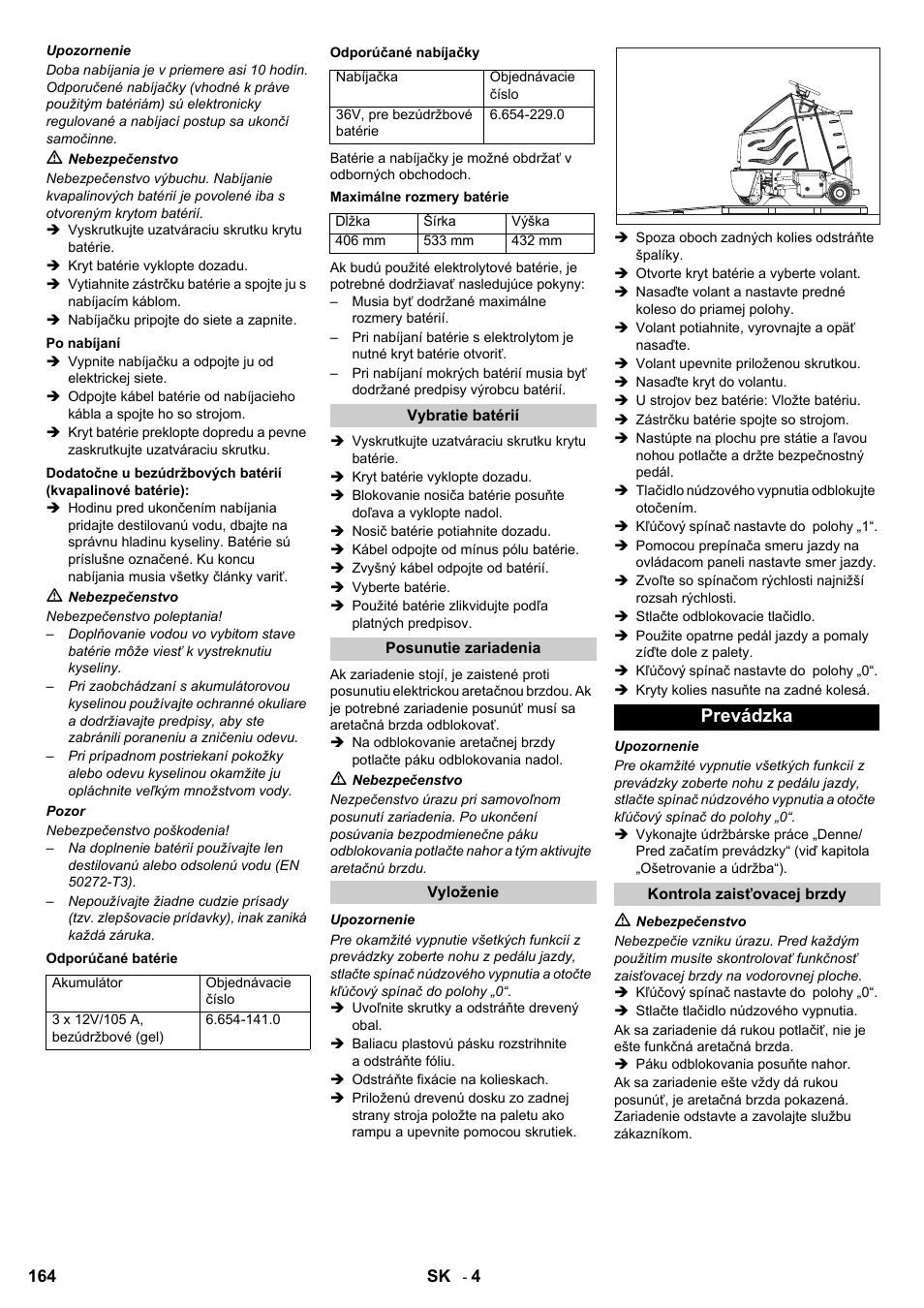 Prevádzka | Karcher Aspiro-brosseur CV 85-2 RS User Manual | Page 164 / 228