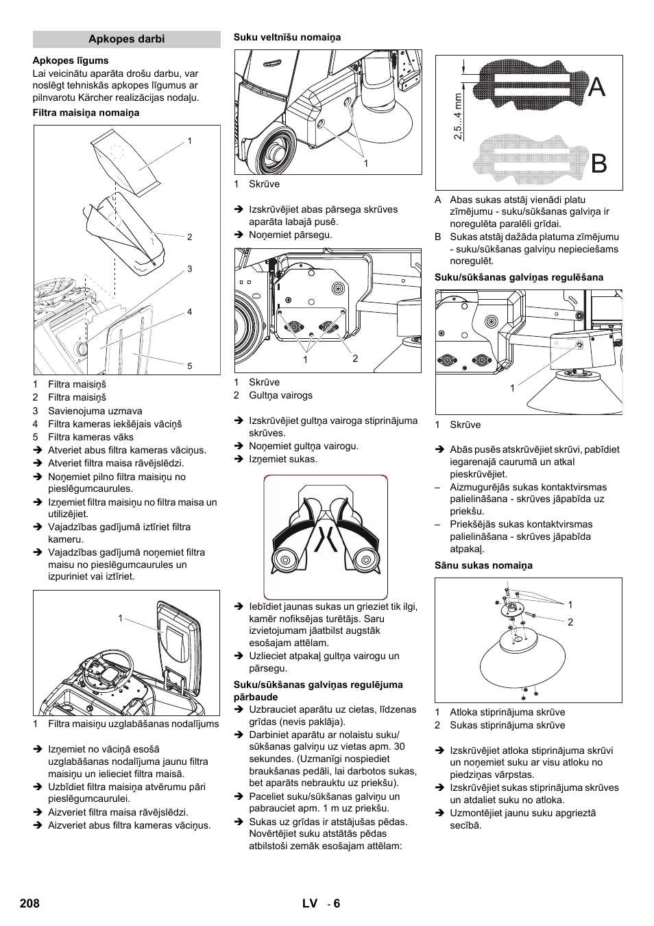 Karcher Aspiro-brosseur CV 85-2 RS User Manual | Page 208 / 228