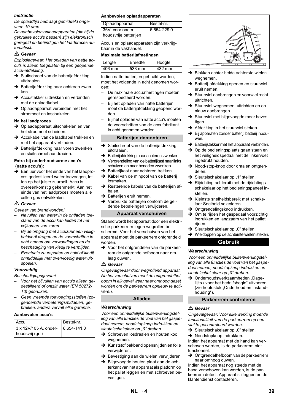 Gebruik | Karcher Aspiro-brosseur CV 85-2 RS User Manual | Page 39 / 228