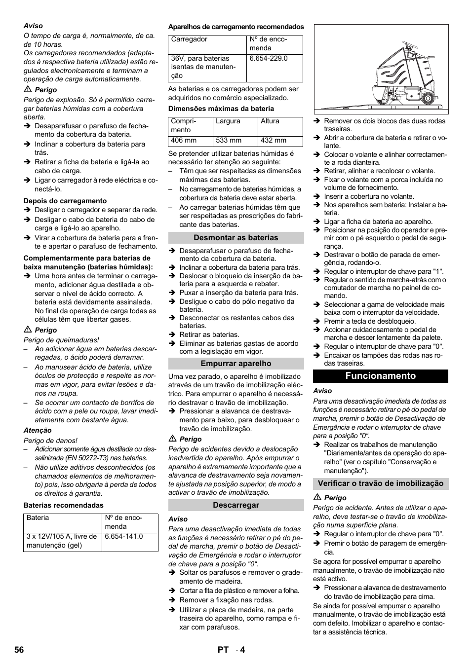 Funcionamento | Karcher Aspiro-brosseur CV 85-2 RS User Manual | Page 56 / 228