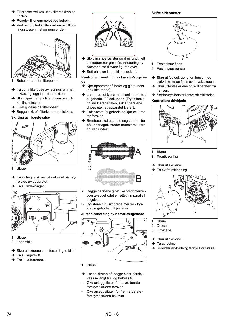 Karcher Aspiro-brosseur CV 85-2 RS User Manual | Page 74 / 228