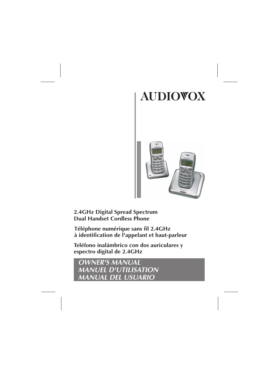 Audiovox Dual Handset Cordless Phone User Manual | 26 pages