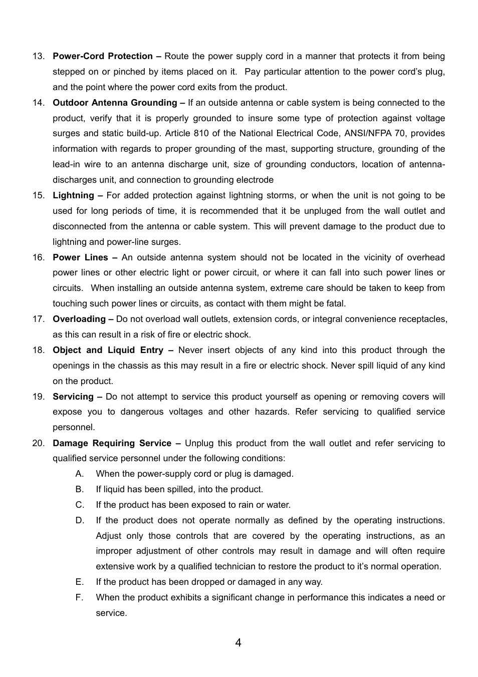 Audiovox VE720 User Manual | Page 5 / 33