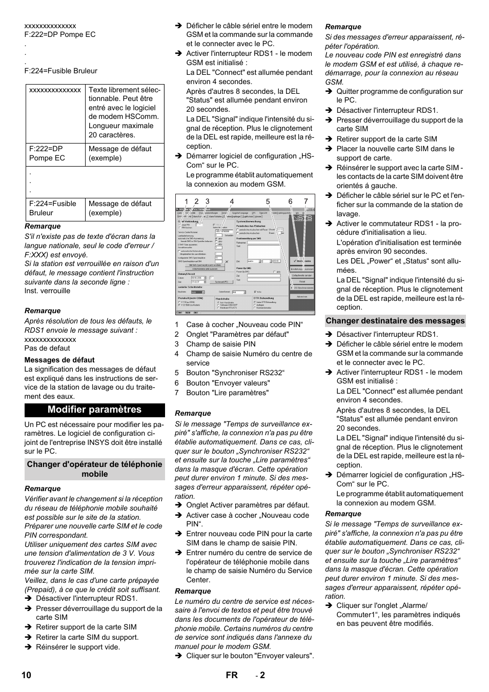Modifier paramètres | Karcher Armoire de lavage SB MB 5-10 User Manual | Page 10 / 48