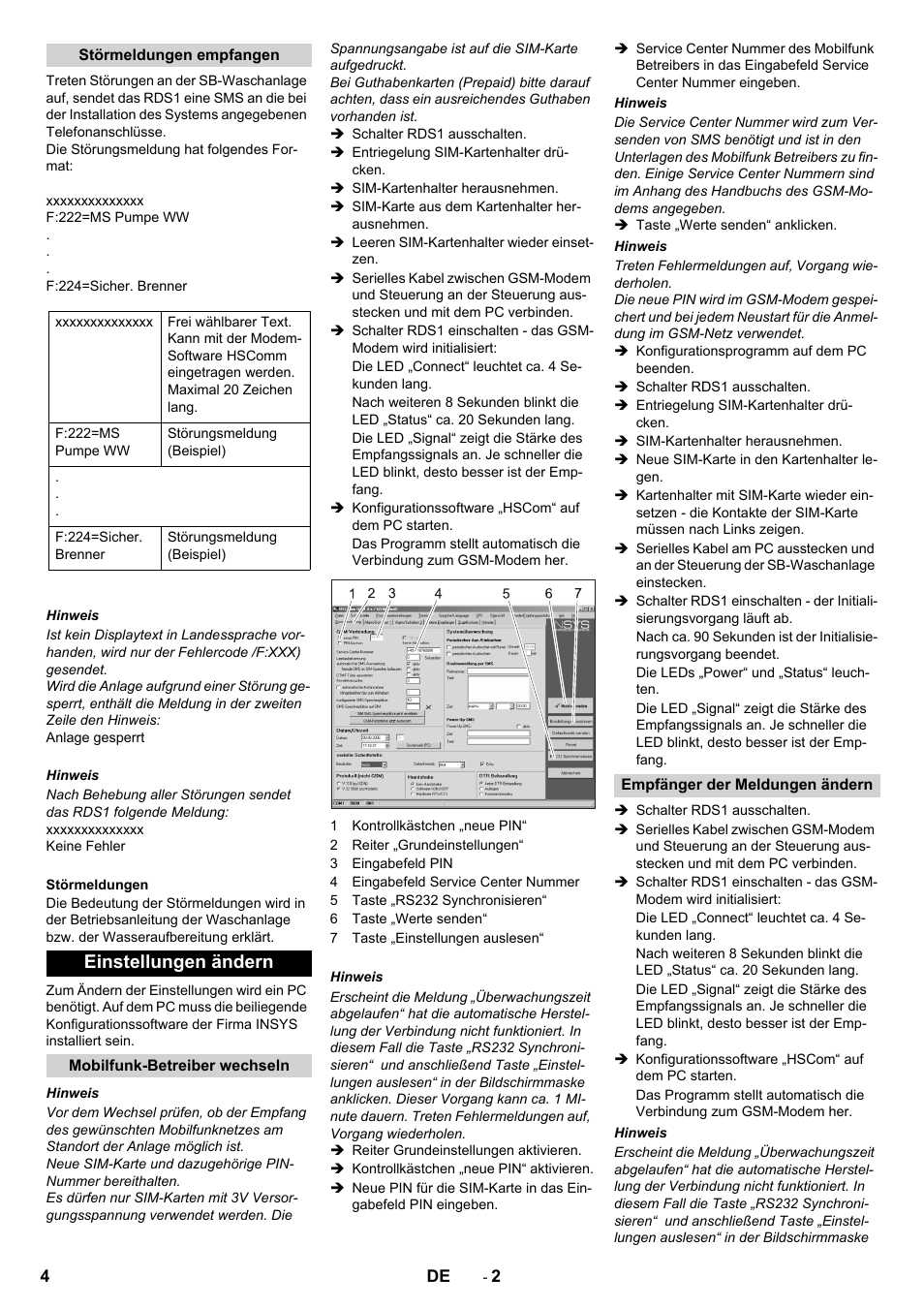 Einstellungen ändern | Karcher Armoire de lavage SB MB 5-10 User Manual | Page 4 / 48