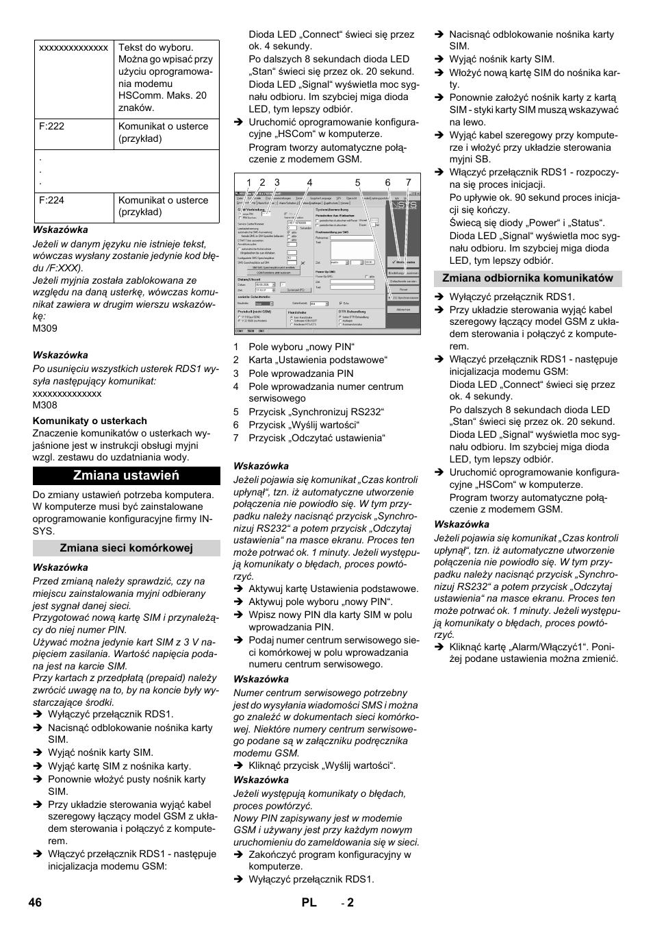 Zmiana ustawień | Karcher Armoire de lavage SB MB 5-10 User Manual | Page 46 / 48