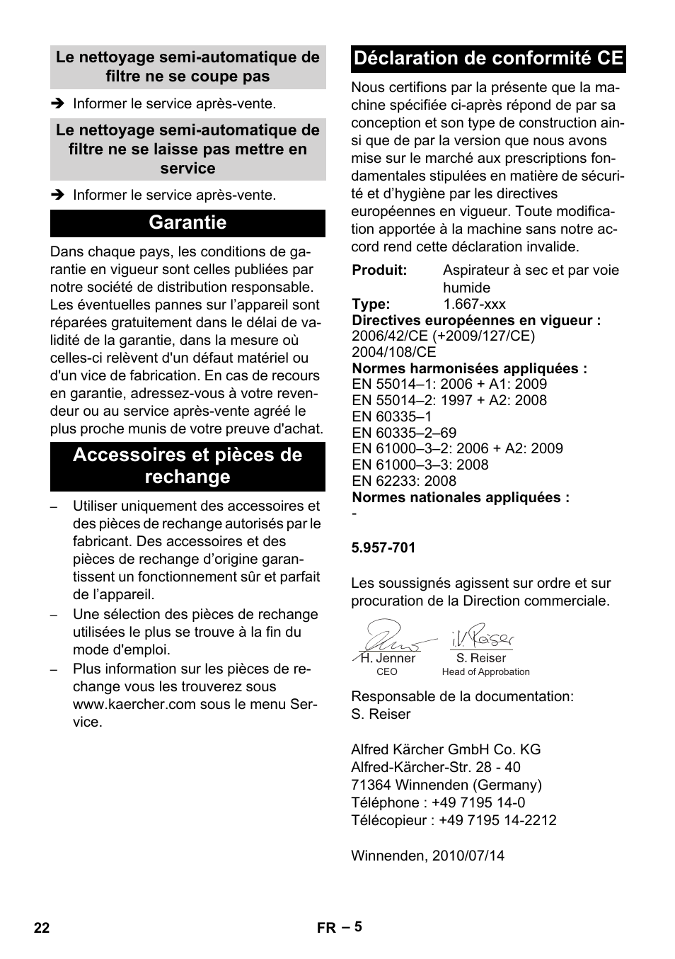 Karcher Aspirateur eau et poussières NT 65-2 Ap Me User Manual | Page 22 / 176