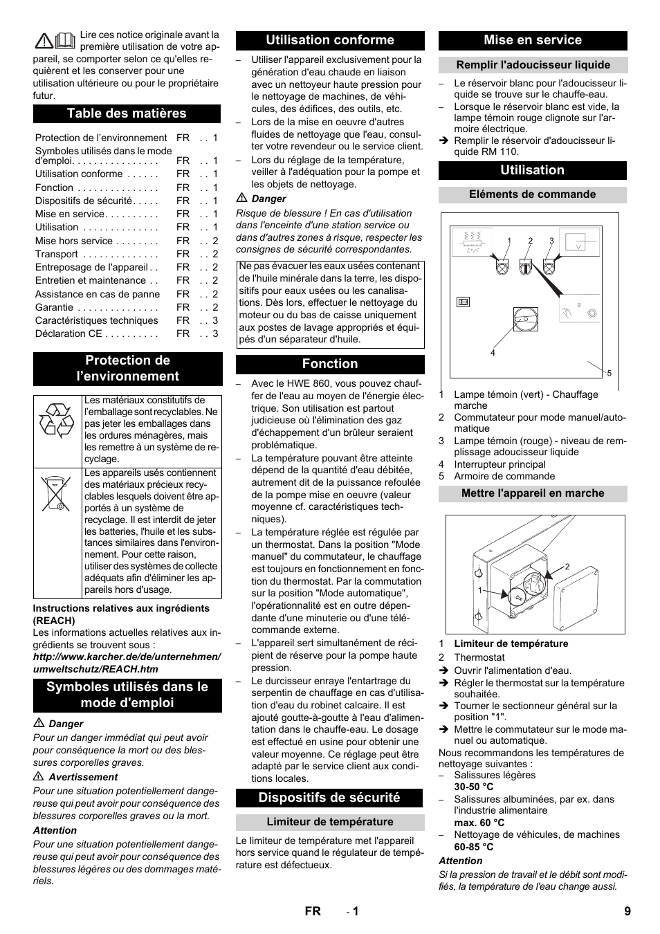 Karcher Générateur d’eau chaude HWE 860 User Manual | Page 9 / 72