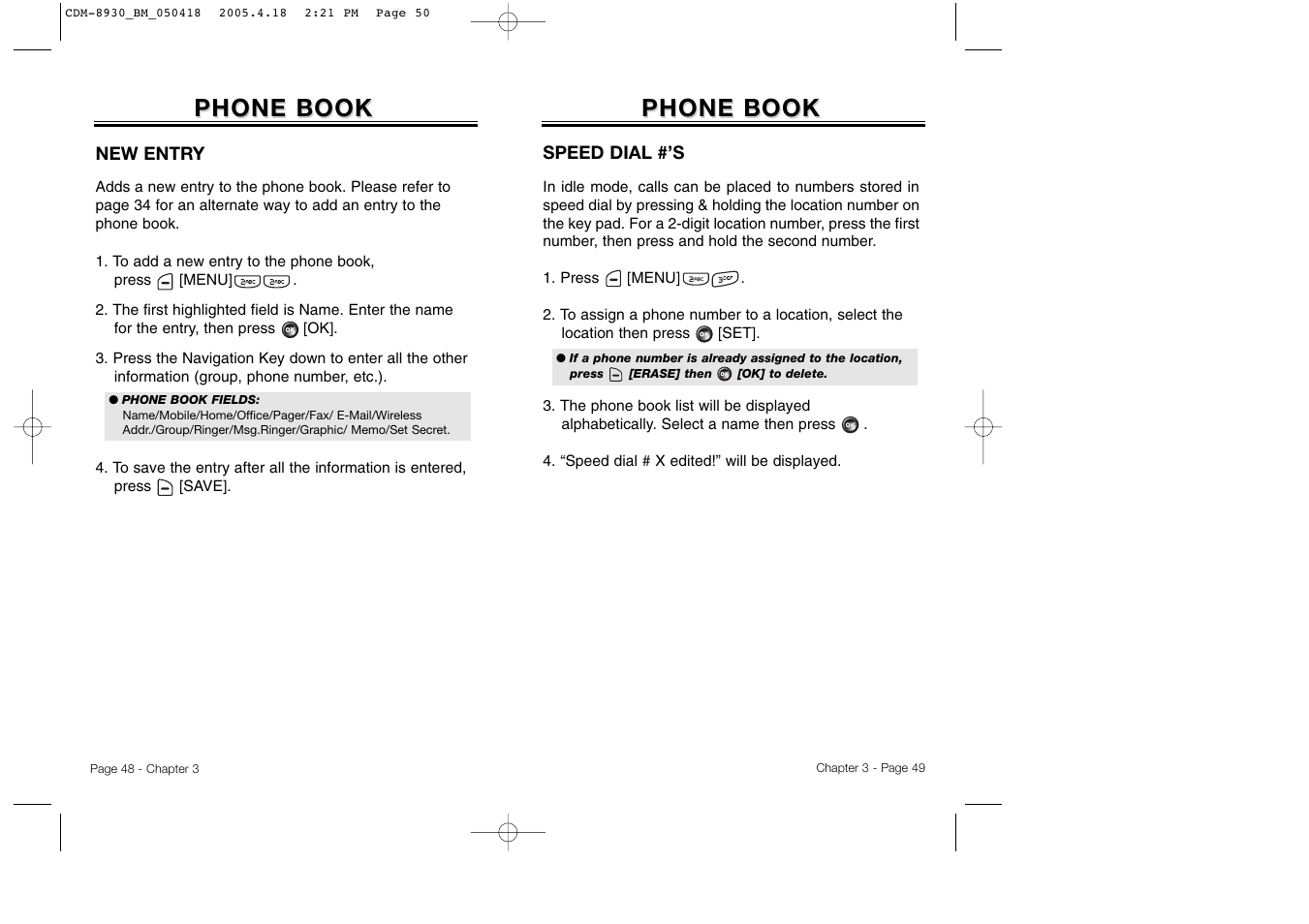 Phone book | Audiovox CDM-8930 User Manual | Page 27 / 85