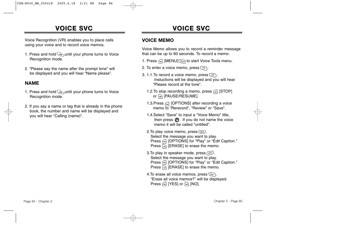 Voice svc | Audiovox CDM-8930 User Manual | Page 45 / 85