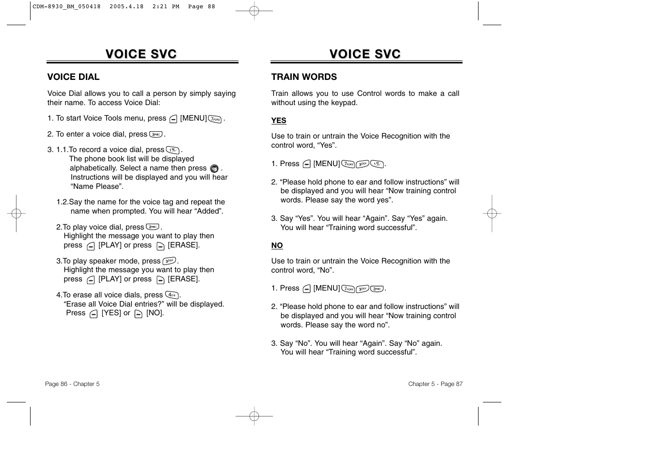 Voice svc | Audiovox CDM-8930 User Manual | Page 46 / 85