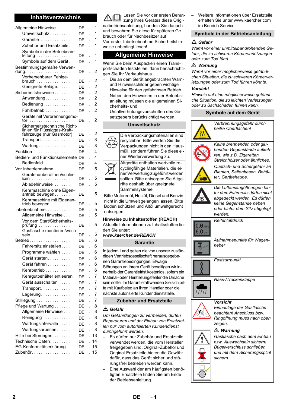 Karcher Balayeuse KM 90-60 R Lpg Adv User Manual | Page 2 / 432