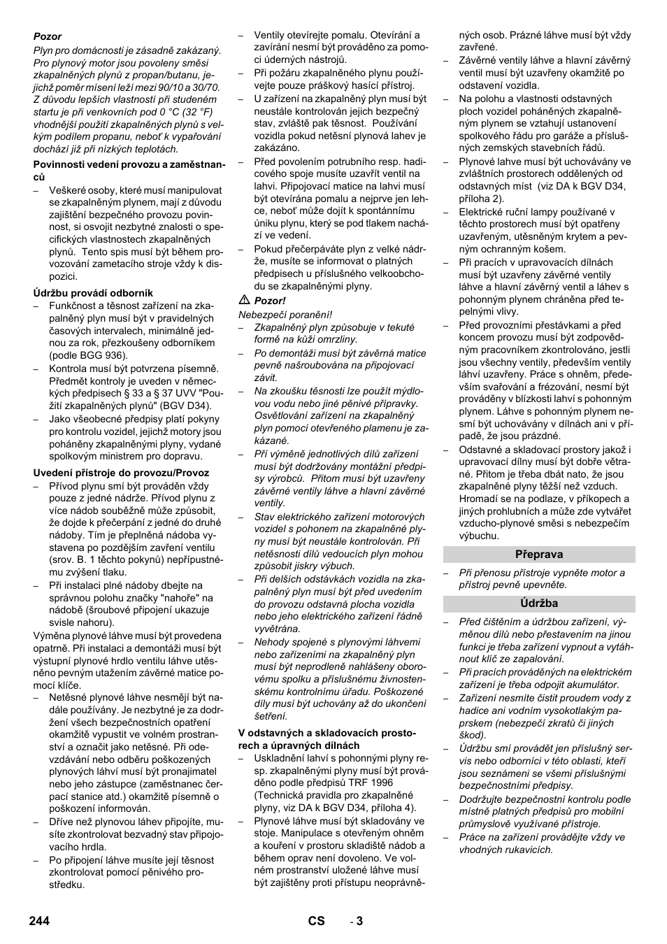 244 cs | Karcher Balayeuse KM 90-60 R Lpg Adv User Manual | Page 244 / 432