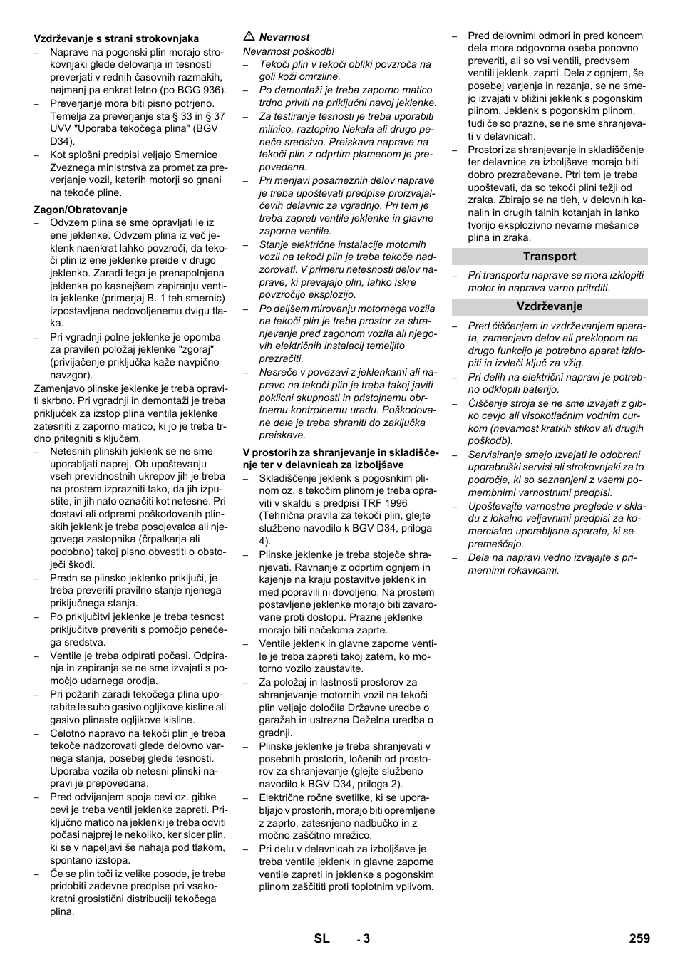259 sl | Karcher Balayeuse KM 90-60 R Lpg Adv User Manual | Page 259 / 432