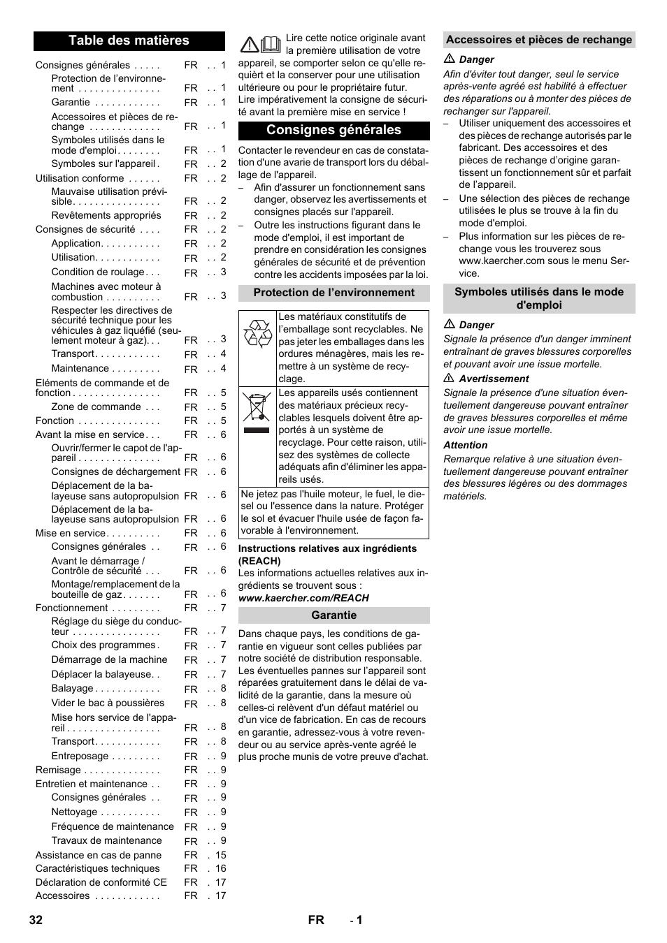 Karcher Balayeuse KM 90-60 R Lpg Adv User Manual | Page 32 / 432