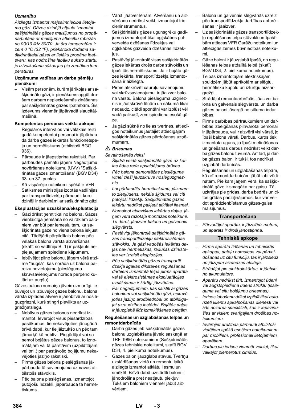 384 lv | Karcher Balayeuse KM 90-60 R Lpg Adv User Manual | Page 384 / 432