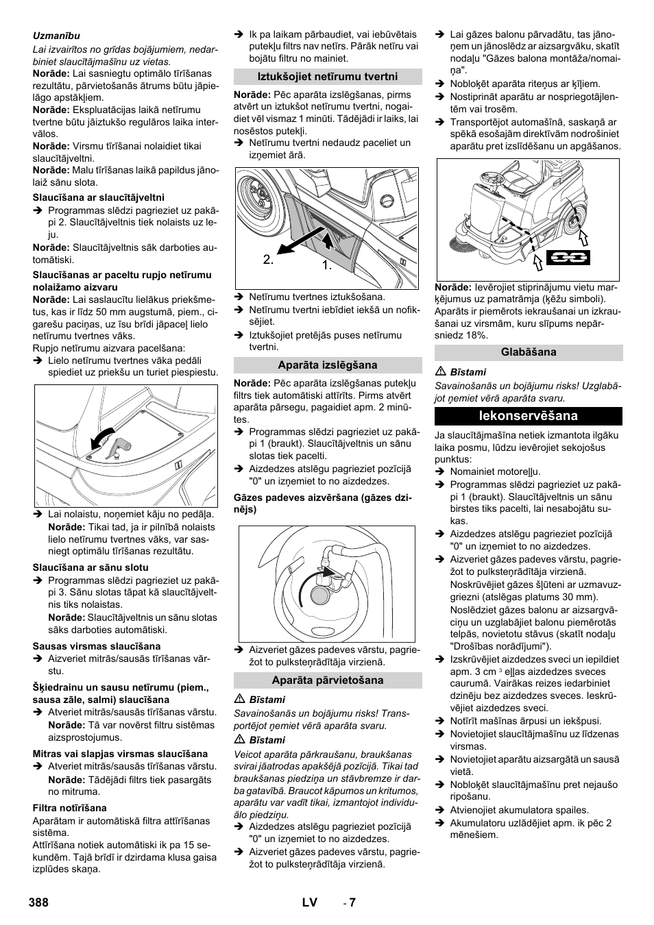 Iekonservēšana | Karcher Balayeuse KM 90-60 R Lpg Adv User Manual | Page 388 / 432