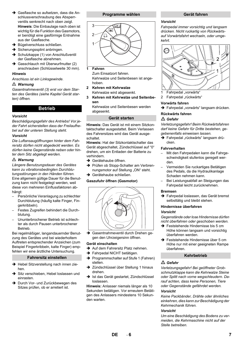 Betrieb | Karcher Balayeuse KM 90-60 R Lpg Adv User Manual | Page 7 / 432