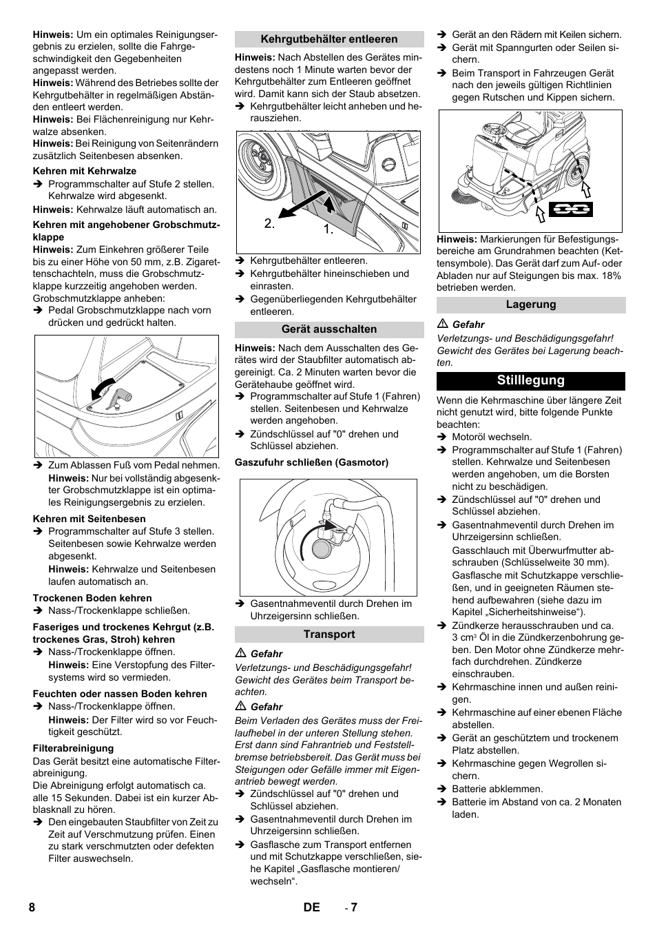 Stilllegung | Karcher Balayeuse KM 90-60 R Lpg Adv User Manual | Page 8 / 432