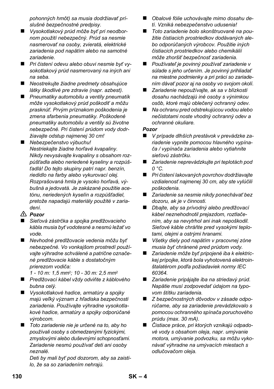 Karcher K 2-185 User Manual | Page 130 / 180