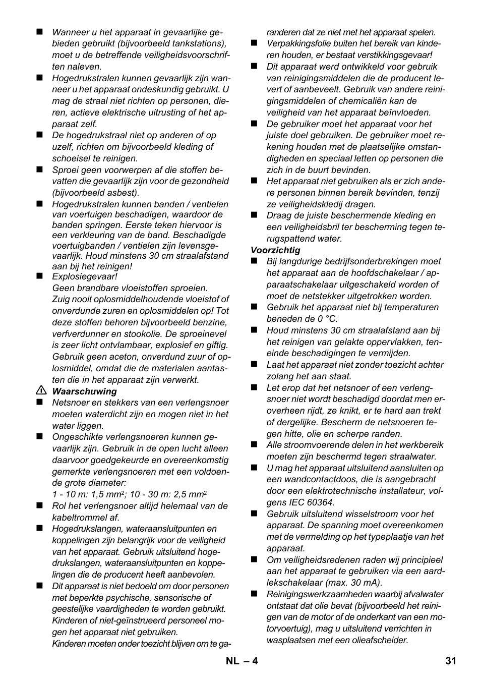 Karcher K 2-185 User Manual | Page 31 / 180