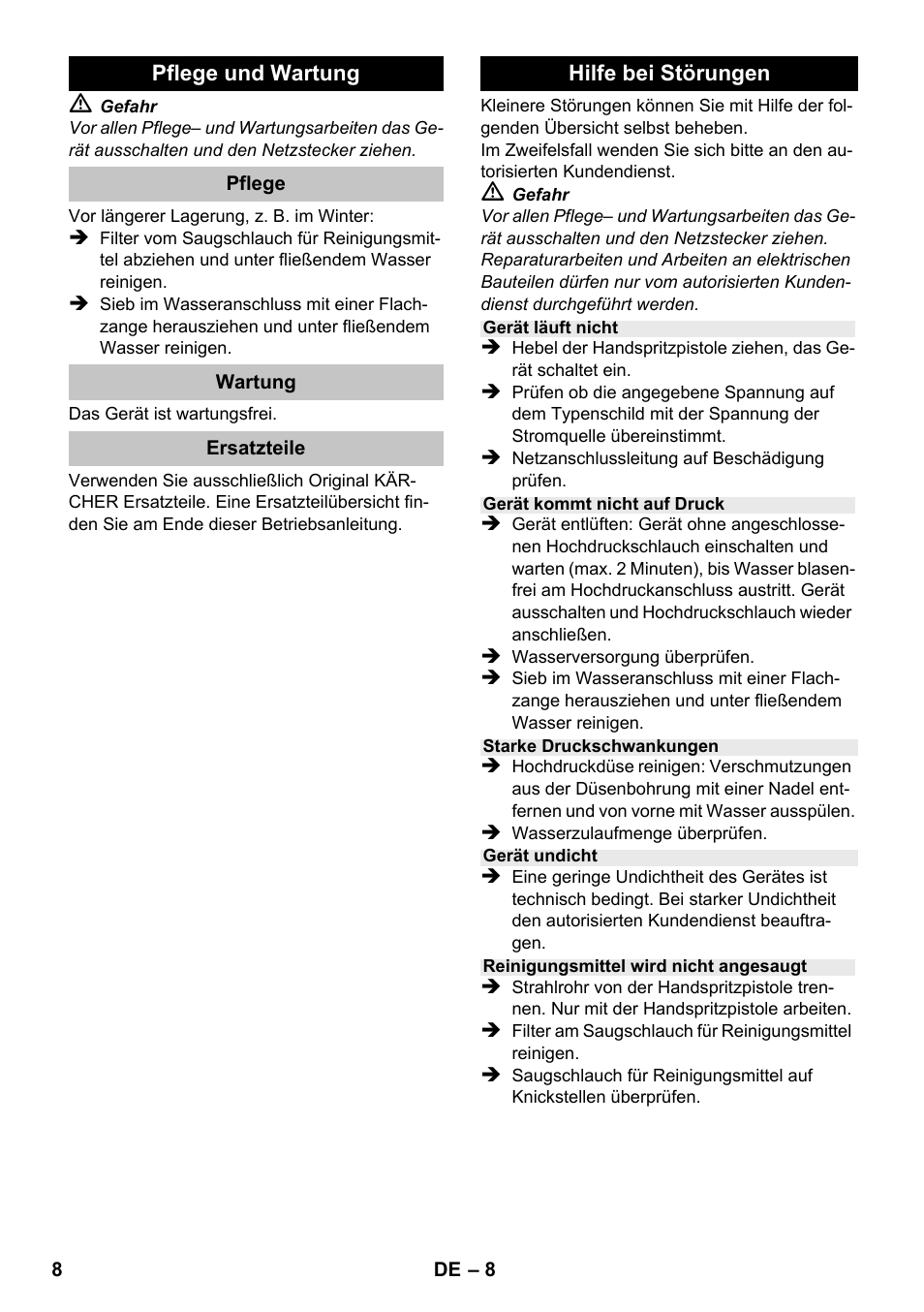 Karcher K 2-185 User Manual | Page 8 / 180