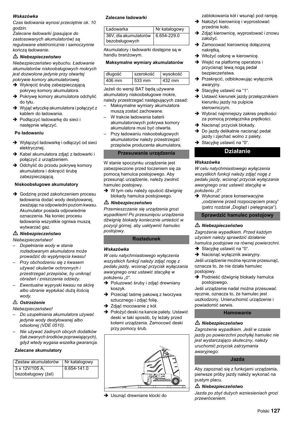 Działanie | Karcher BDP 50-2000 Rs BP User Manual | Page 127 / 196