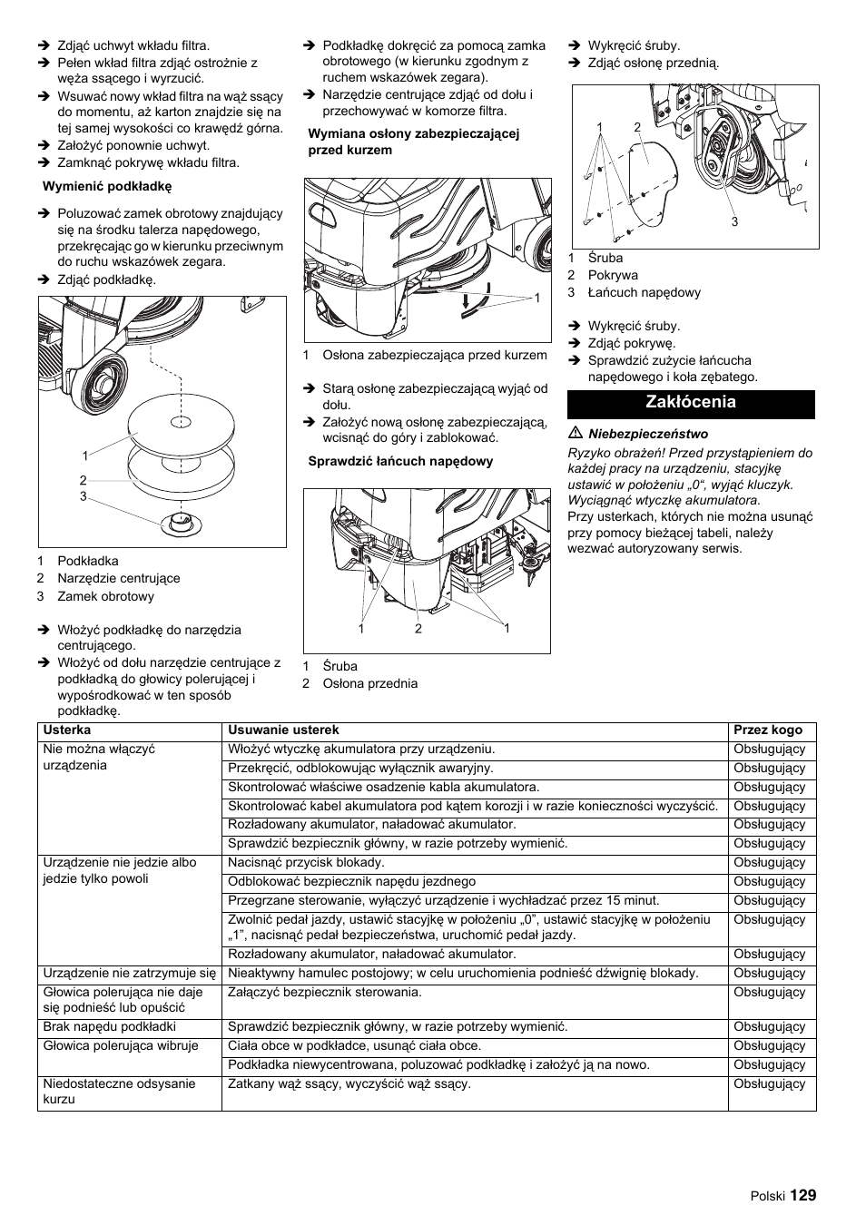 Zakłócenia | Karcher BDP 50-2000 Rs BP User Manual | Page 129 / 196