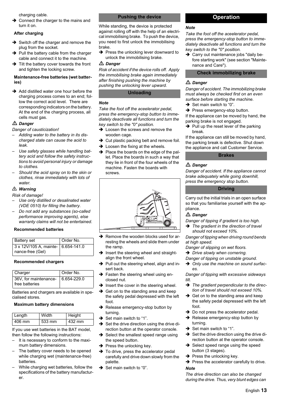 Operation | Karcher BDP 50-2000 Rs BP User Manual | Page 13 / 196