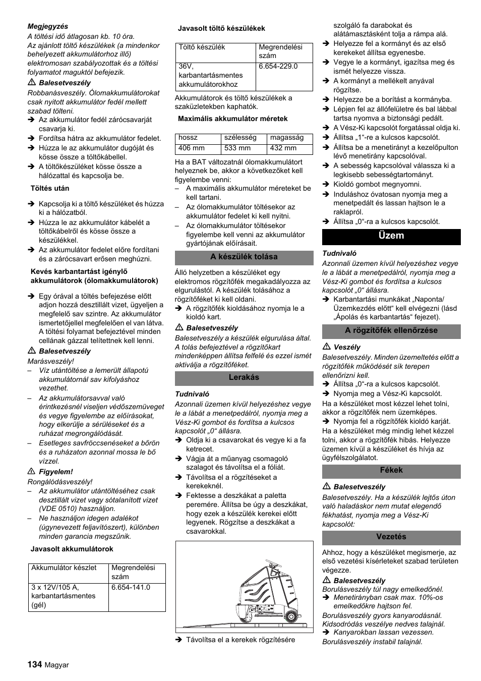 Üzem | Karcher BDP 50-2000 Rs BP User Manual | Page 134 / 196