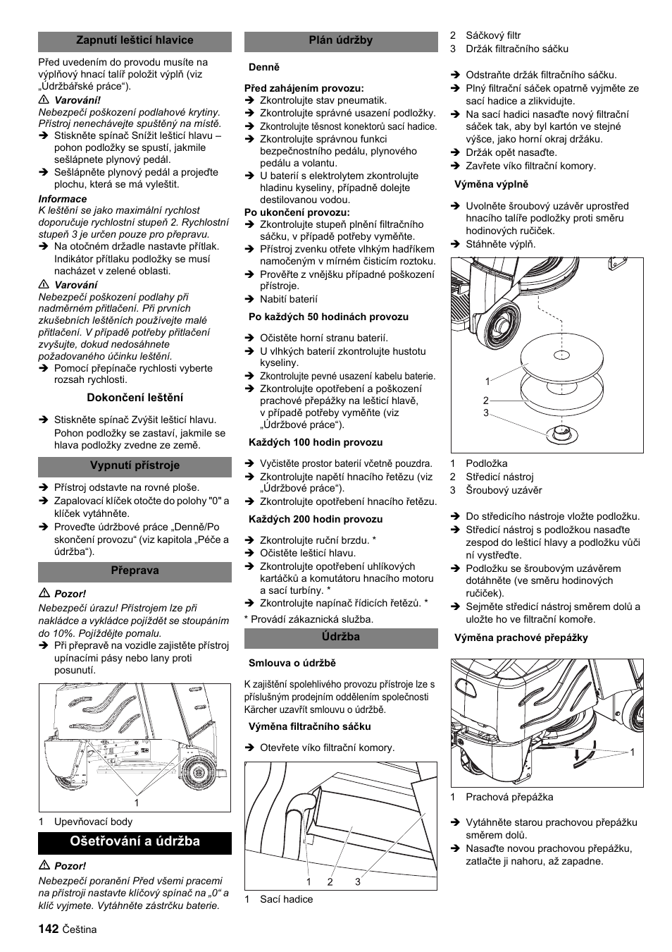 Ošetřování a údržba | Karcher BDP 50-2000 Rs BP User Manual | Page 142 / 196