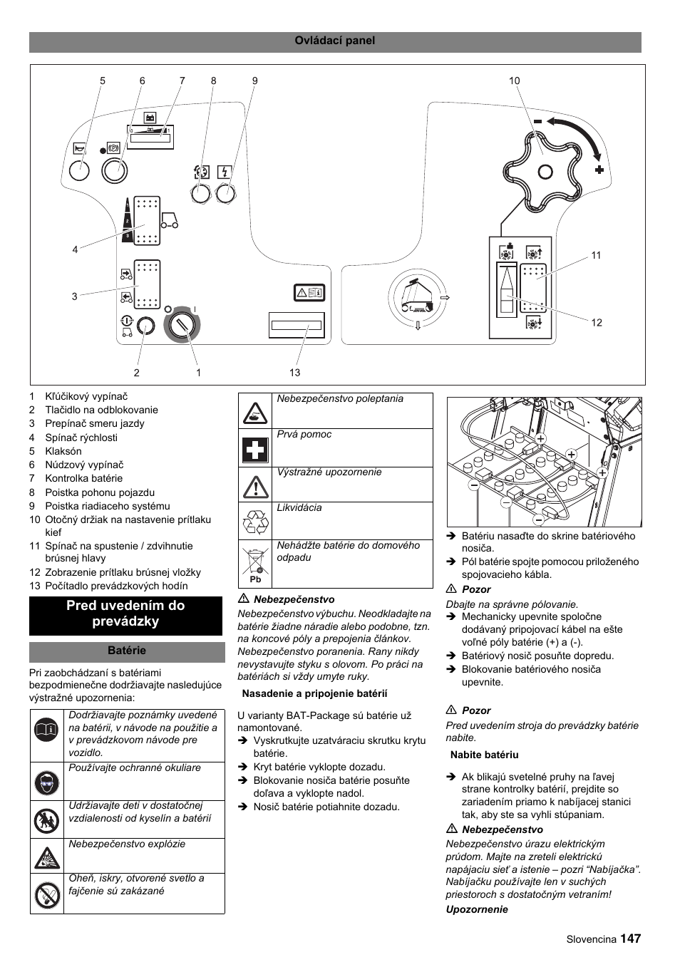 Pred uvedením do prevádzky | Karcher BDP 50-2000 Rs BP User Manual | Page 147 / 196