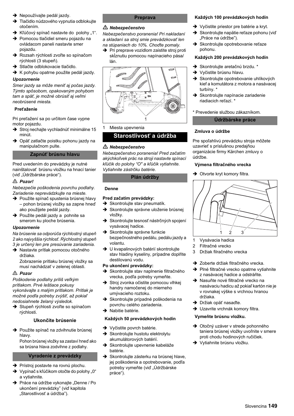 Starostlivosť a údržba | Karcher BDP 50-2000 Rs BP User Manual | Page 149 / 196