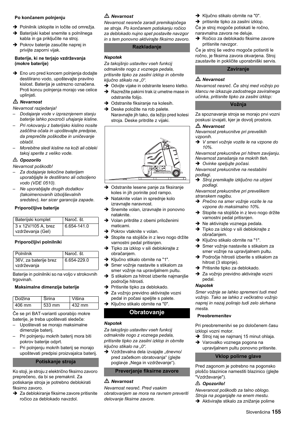 Obratovanje | Karcher BDP 50-2000 Rs BP User Manual | Page 155 / 196