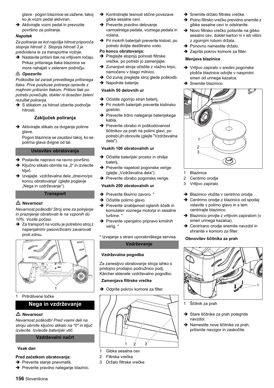 Nega in vzdrževanje | Karcher BDP 50-2000 Rs BP User Manual | Page 156 / 196