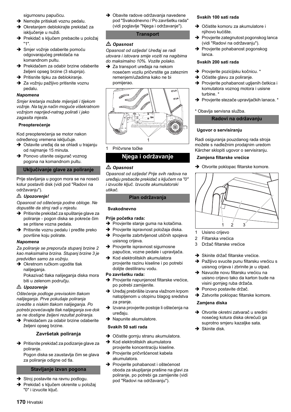 Njega i održavanje | Karcher BDP 50-2000 Rs BP User Manual | Page 170 / 196