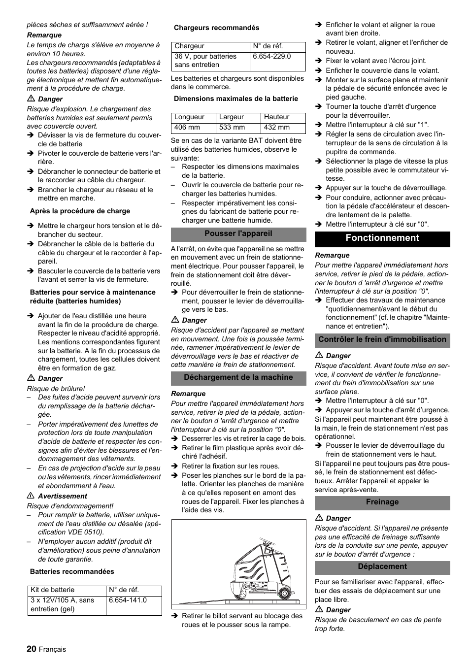 Fonctionnement | Karcher BDP 50-2000 Rs BP User Manual | Page 20 / 196