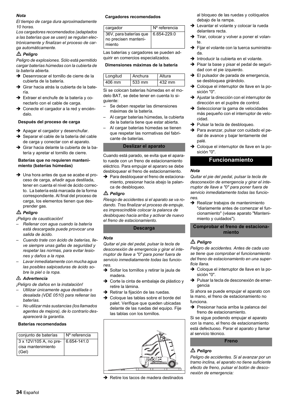Funcionamiento | Karcher BDP 50-2000 Rs BP User Manual | Page 34 / 196