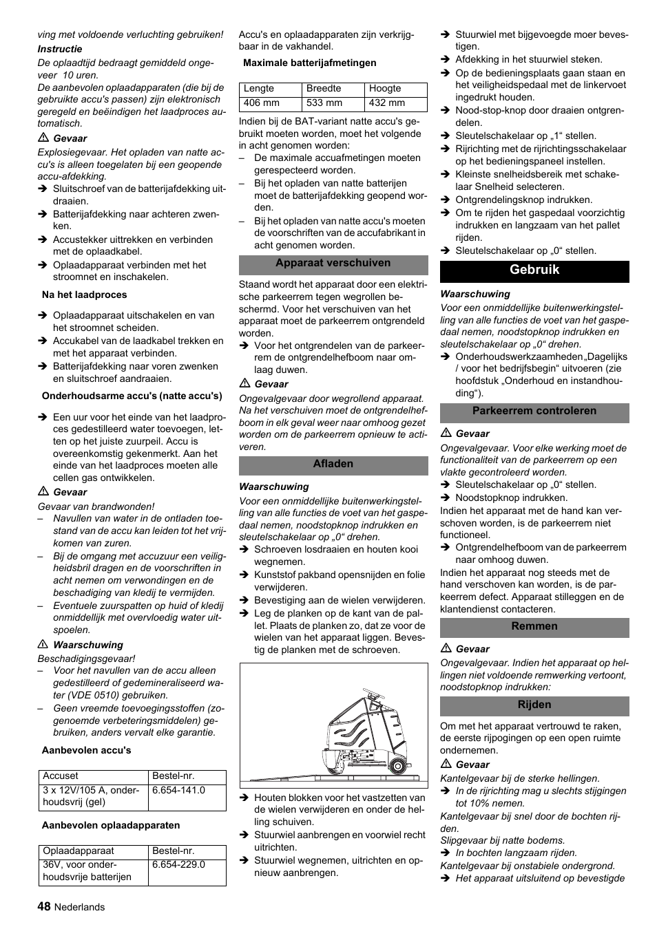 Gebruik | Karcher BDP 50-2000 Rs BP User Manual | Page 48 / 196