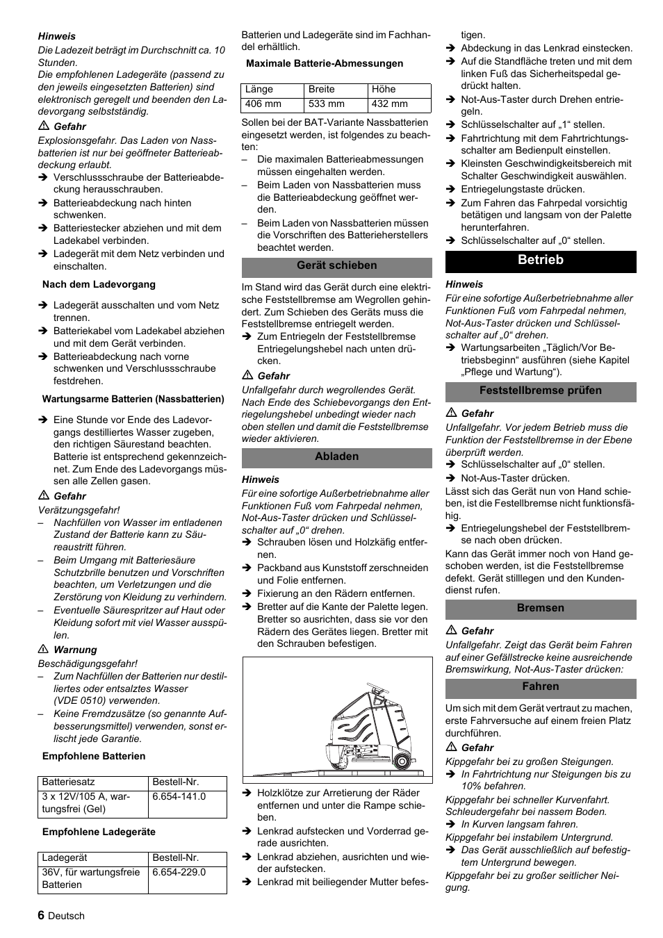 Betrieb | Karcher BDP 50-2000 Rs BP User Manual | Page 6 / 196