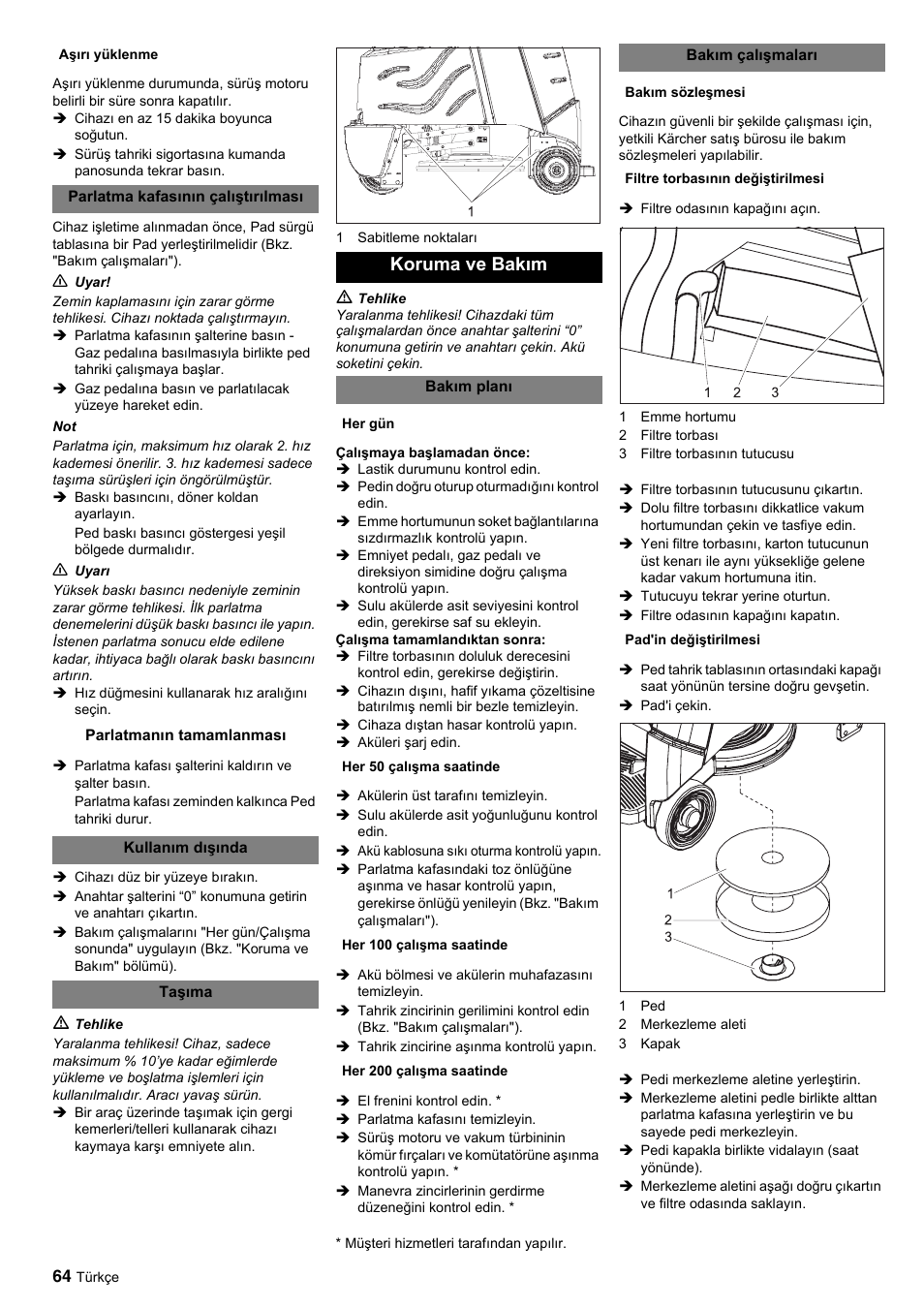 Koruma ve bakım | Karcher BDP 50-2000 Rs BP User Manual | Page 64 / 196