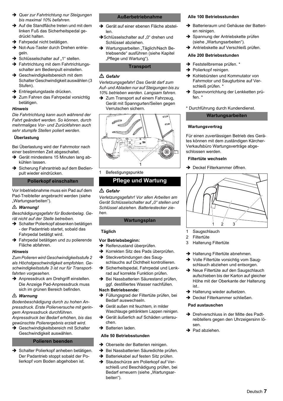 Pflege und wartung | Karcher BDP 50-2000 Rs BP User Manual | Page 7 / 196