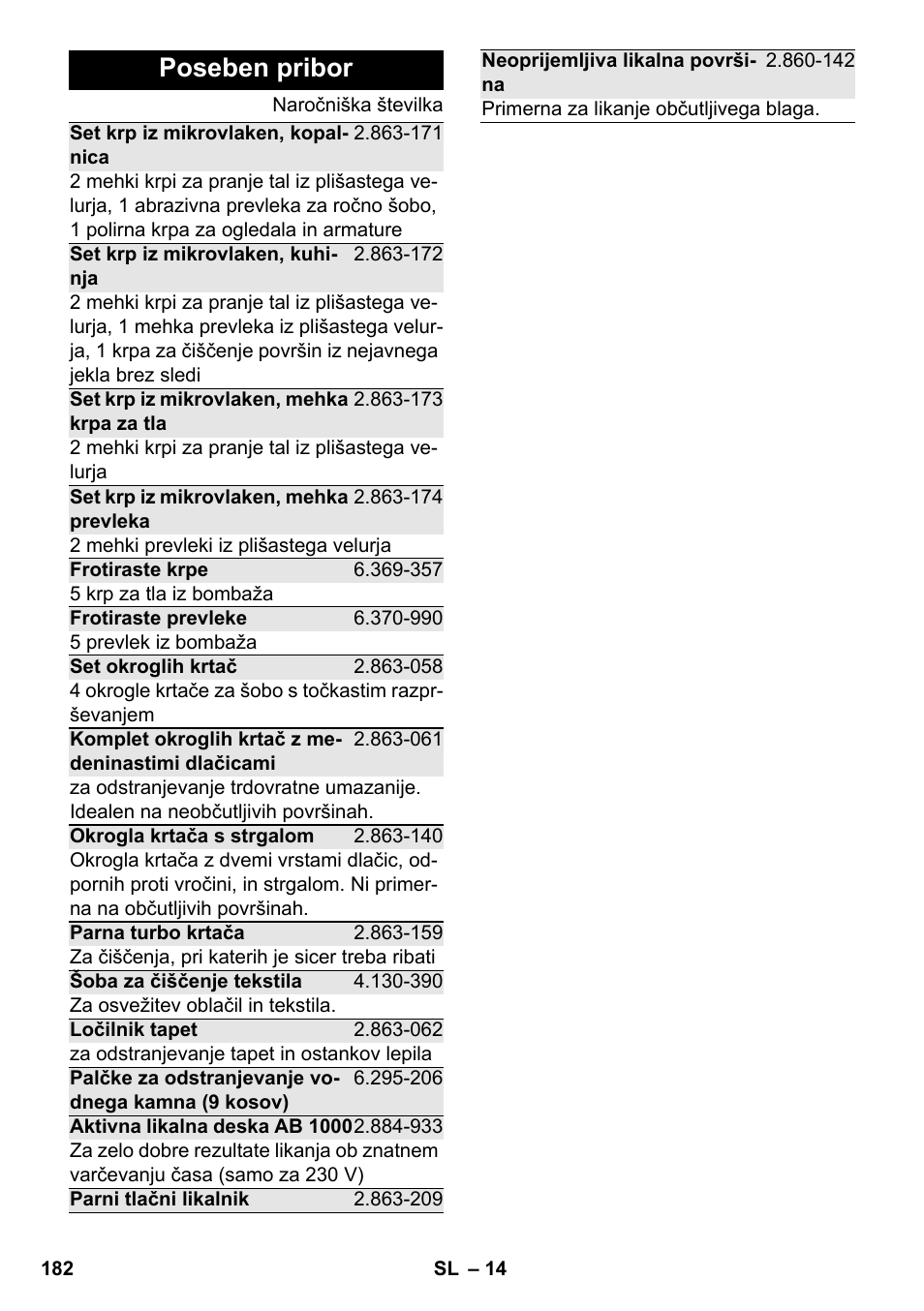 Poseben pribor | Karcher SC 4-100 CB User Manual | Page 182 / 314