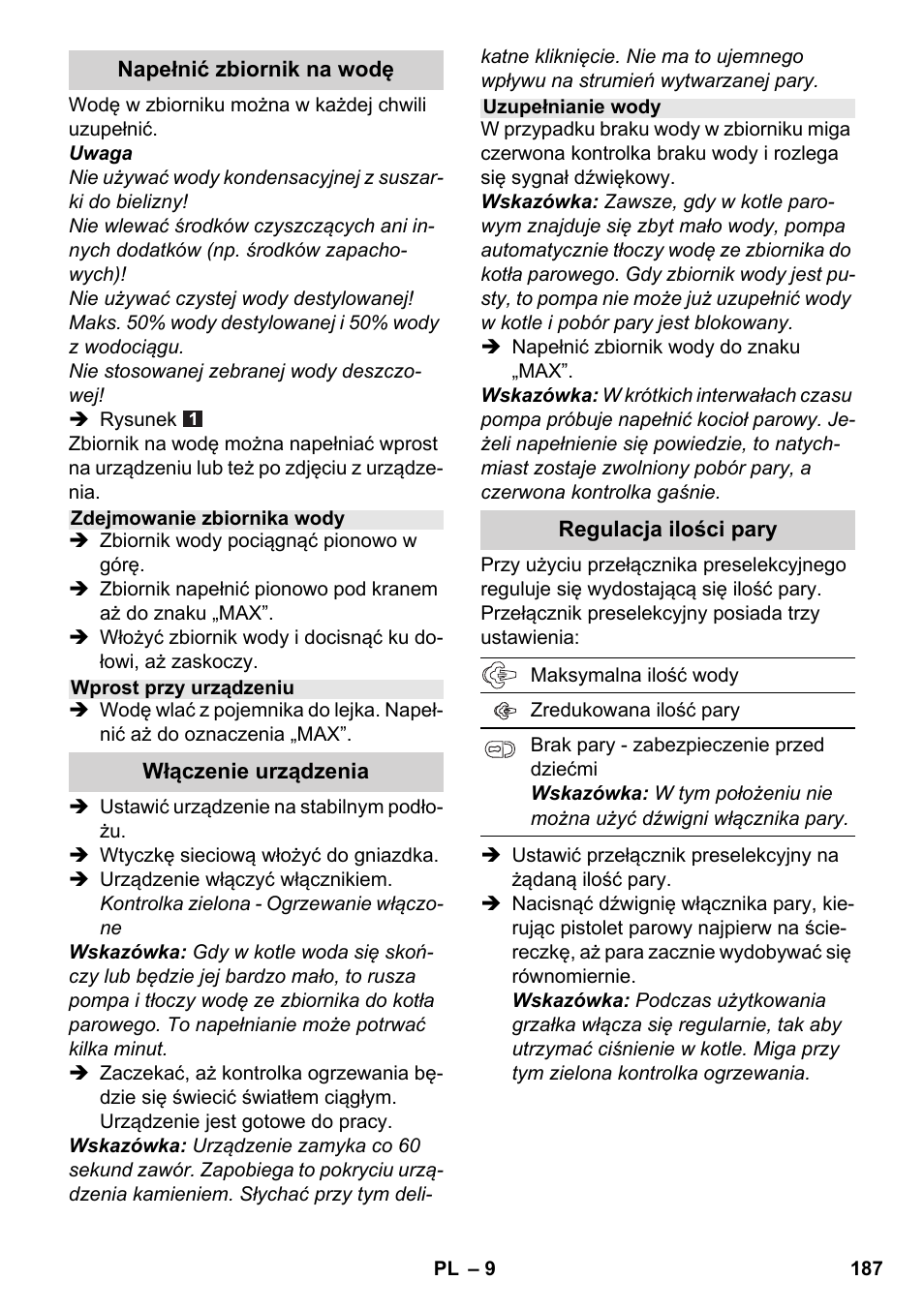Karcher SC 4-100 CB User Manual | Page 187 / 314