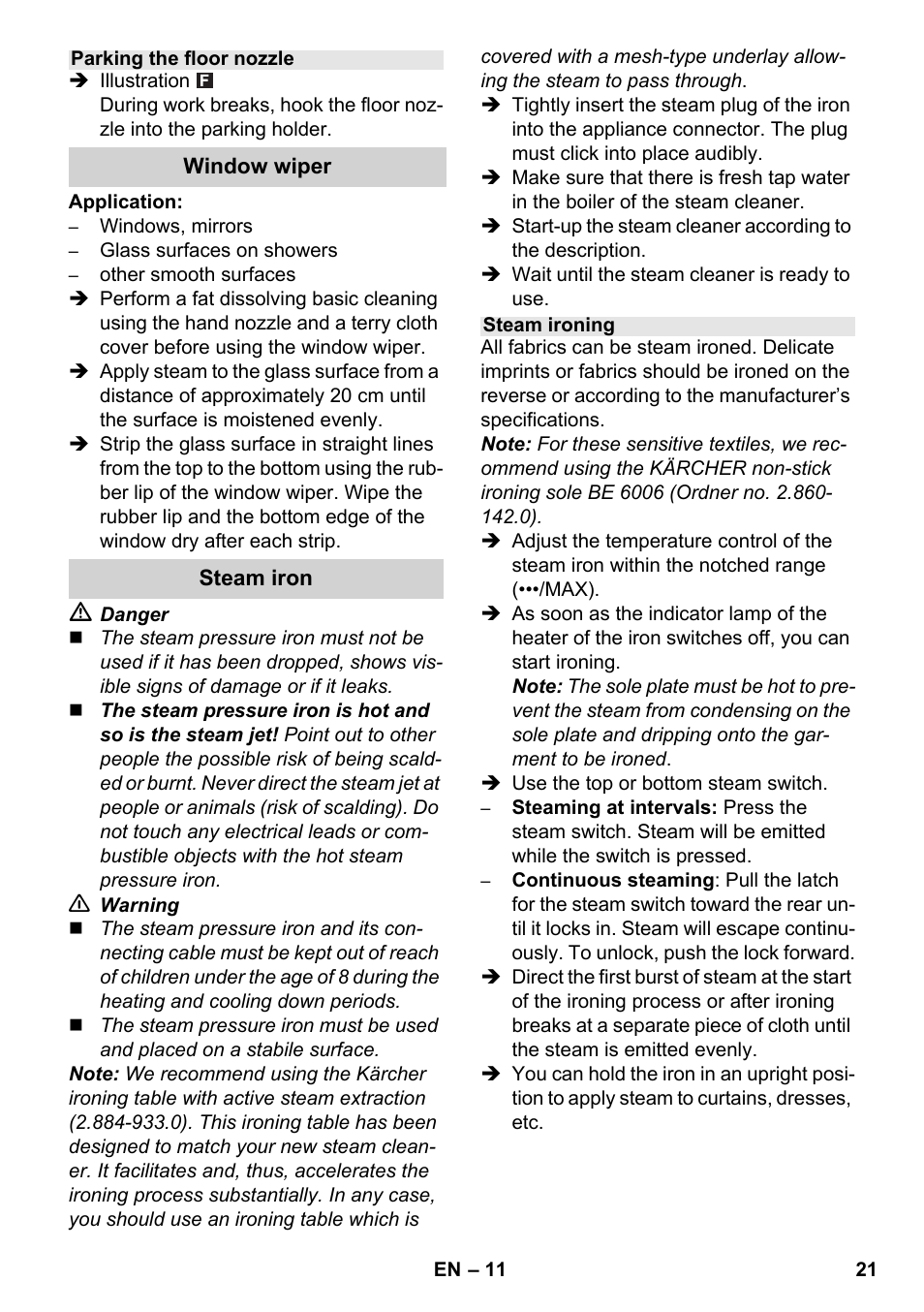 Karcher SC 4-100 CB User Manual | Page 21 / 314