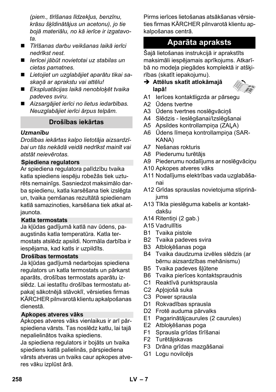 Aparāta apraksts | Karcher SC 4-100 CB User Manual | Page 258 / 314
