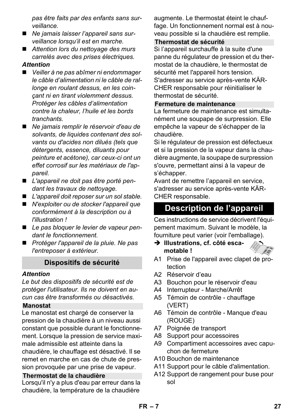 Description de l’appareil | Karcher SC 4-100 CB User Manual | Page 27 / 314