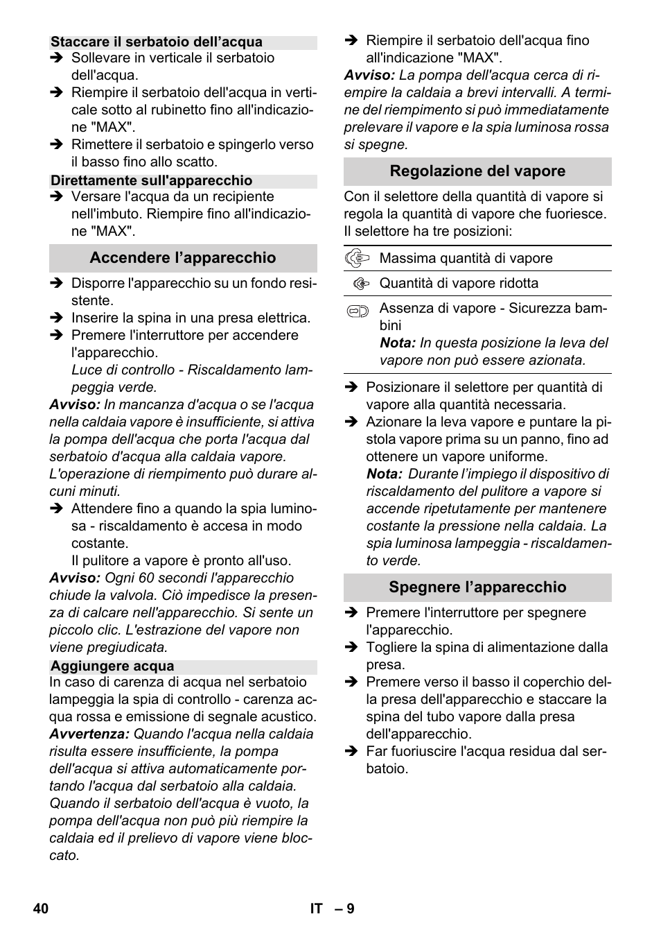 Karcher SC 4-100 CB User Manual | Page 40 / 314