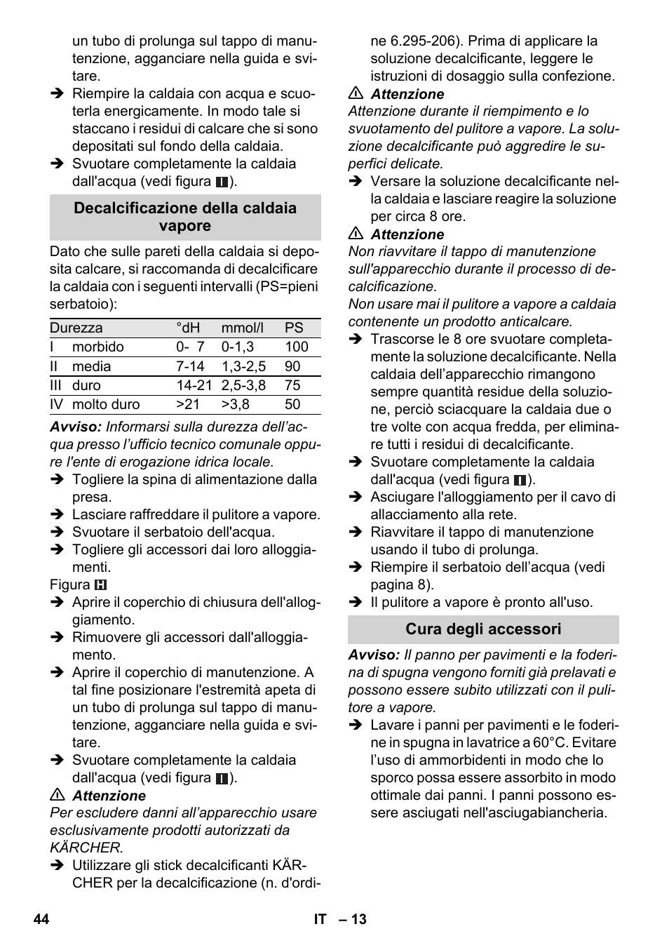 Karcher SC 4-100 CB User Manual | Page 44 / 314